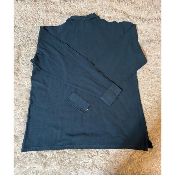 Weekendz off long sleeve button front henley stripe polo collar t-shirt L - Picture 3 of 5